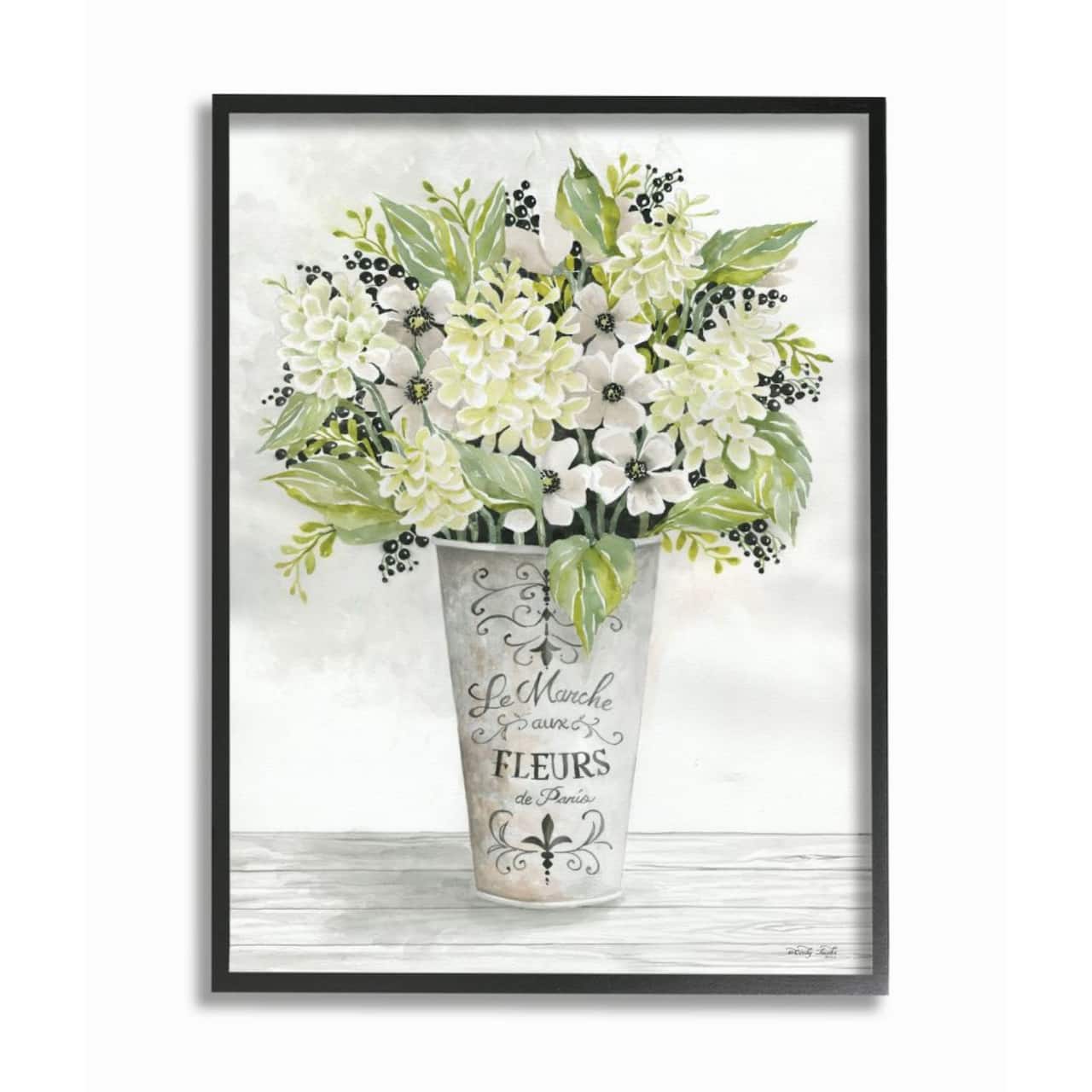 Stupell Industries Parisian Charm Bouquet Black Framed Wall Art